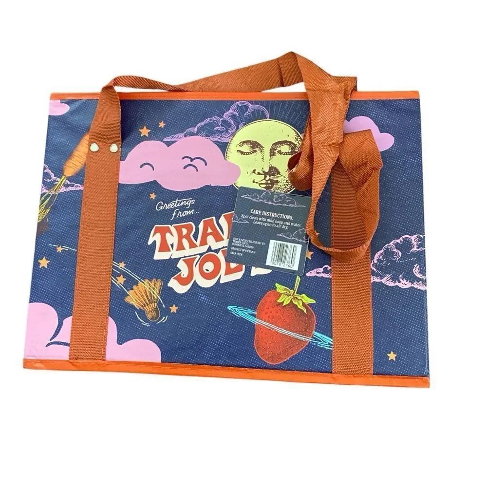 Trader Joe’s Stand‑Up Collapsible Grocery Tote Bag NWT – 6 Gallon Capacity